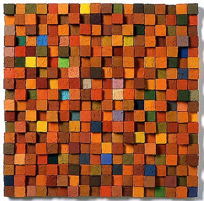 Carlos Estrada-Vega, Maceo, 2005
Oleopasto, wax, pigment, oil & limestone on canvas, 18 x 18 inches (46 x 46 cm)