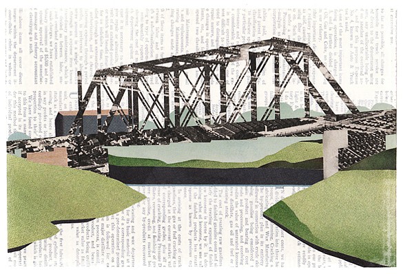 William Steiger, Bridge Collage #2, 2010
Collage of painted and found papers, 9.25 x 12.25 inches (23.5 x 31 cm)