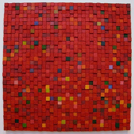 Carlos Estrada-Vega, Damiano, 2005
Oleopasto, wax, pigment, oil & limestone on canvas, 40 x 40 inches (102 x 102 cm)