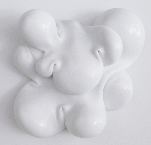 Venske &amp; Spänle, Flupp, 2014
Lasa marble, polished, 11 x 11 x 4 inches (28 x 28 x 10 cm)