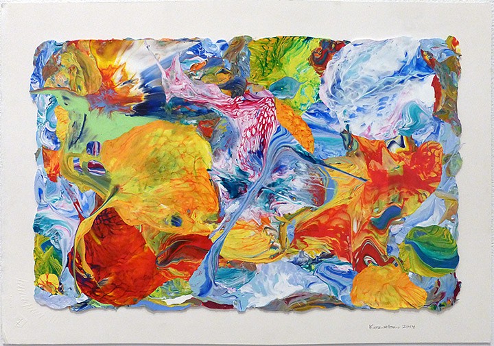 Vadim Katznelson, Untitled, 2014
Acrylic paint on Lanaquarelle paper, 12 x 17.75 inches (30.5 x 45 cm)
(b)