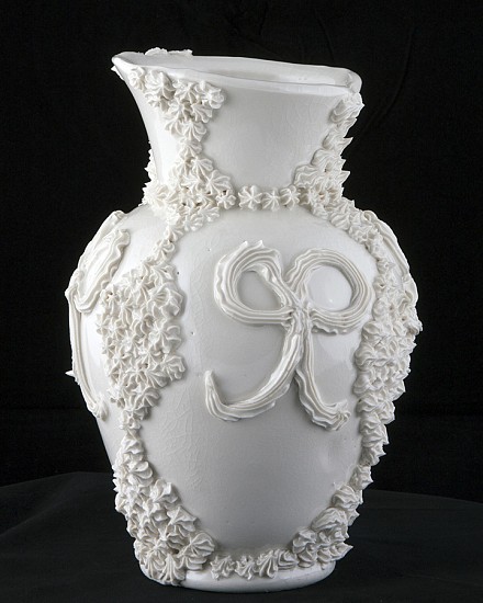 Robert Chamberlin, Empty Vessel 171, 2014
Porcelain with porcelain decoration, 9 x 5.5 x 5.5 inches (23 x 14 x 14 cm)