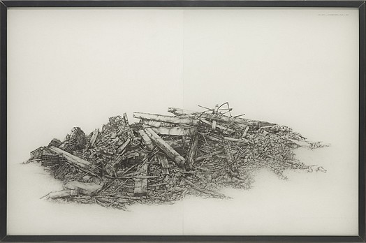 Ben Polsky, Oliver Street Survey (pile 01), 2005
Graphite on mylar, 22 x 32 inches (56 x 122 cm)