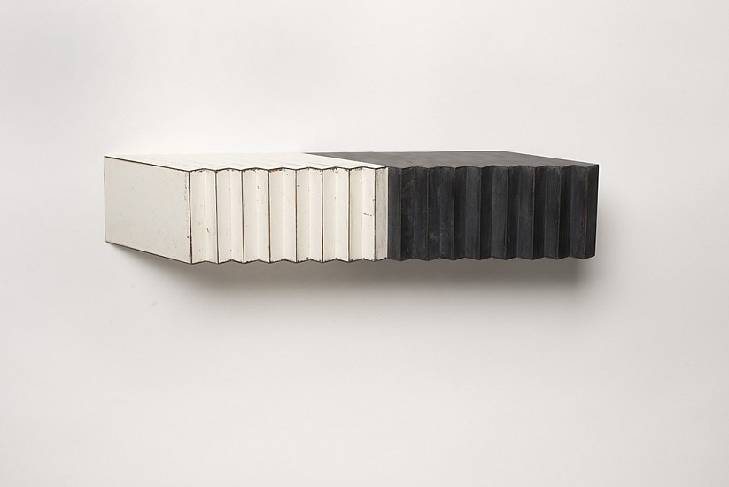 Ted Larsen, Massively Thin, 2014
Salvage Steel, Marine-grade Plywood, Silicone, Vulcanized Rubber, Chemicals, Hardware, 3.5 x 19 x 4 inches (9 x 48 x 10 cm)
Sold