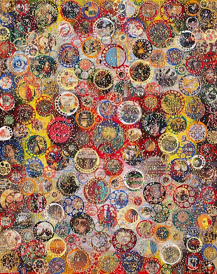 Nobu Fukui, Clicks, 2015
Beads and mixed media on canvas over panel, 60 x 48 inches (153 x 122 cm)
Sold