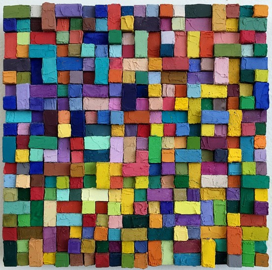 Carlos Estrada-Vega, Jaida, 2015
Wax, limestone dust, oil, olepasto and pigments on wood, 8 x 8 inches (21 x 21 cm)