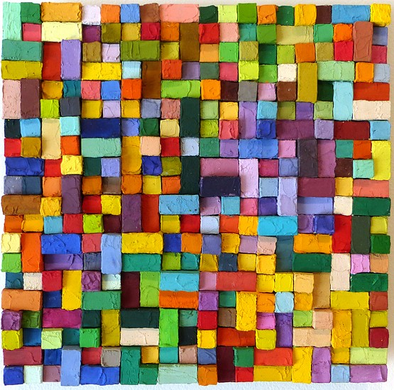 Carlos Estrada-Vega, Jordana, 2015
Wax, limestone dust, oil, olepasto and pigments on wood, 8 x 8 inches (21 x 21 cm)