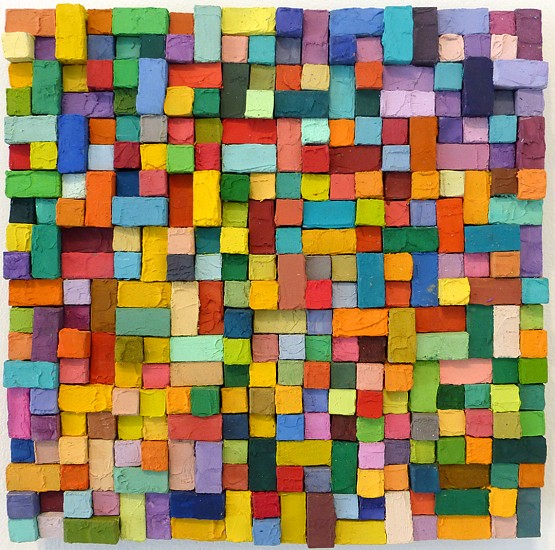 Carlos Estrada-Vega, Justina, 2015
Wax, limestone dust, oil, olepasto, pigments on wood, 8 x 8 inches (20 x 20 cm)