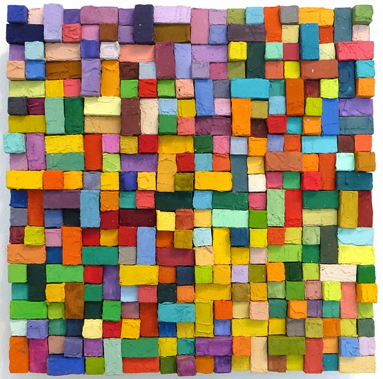 Carlos Estrada-Vega, Juana, 2015
Wax, limestone dust, oil, olepasto, pigments on wood, 8 x 8 inches (20 x 20 cm)
