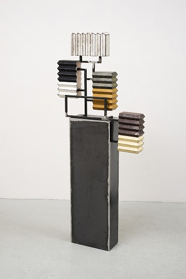 Ted Larsen, Stop Action, 2016
Salvage Steel, Marine-grade Plywood, Silicone, Vulcanized Rubber, Chemicals, Hardware, 60 x 25 x 7 inches (152.5 x 63.5 x 18 cm)