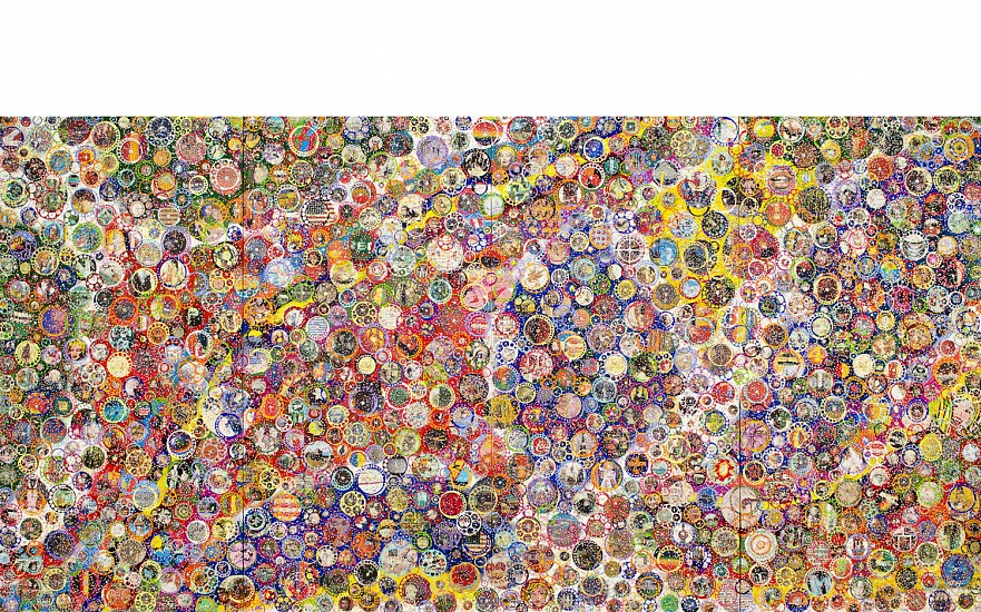 Nobu Fukui, Paradise, 2017
Beads and mixed media on canvas, 96 x 192 x 2 inches (244 x 488 x 5 cm)