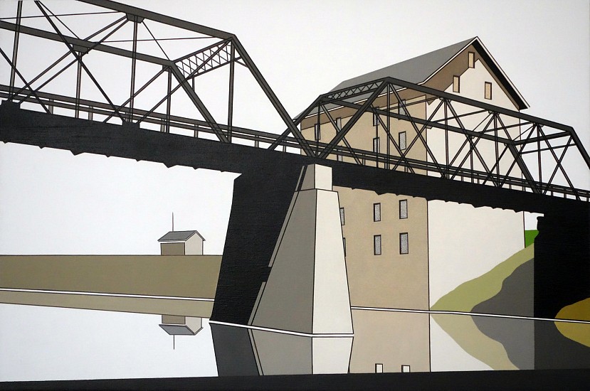 William Steiger, Bridge, Mill, River , 2018
Oil on linen, 20 x 30 inches (51 x 76 cm)