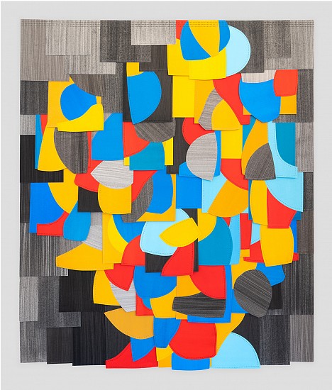 Raymond Saá, Untitled (PS 201902), 2019
Gouache and charcoal collage on sewn paper, Framed, 40.75 x 34.75 in (102 x 88 cm)
