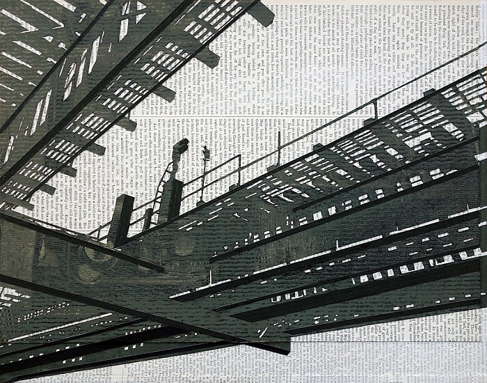 William Steiger, Elevated, 2020
Collage of cut and found paper, gouache and glue mounted on panel, 11 x 14 inches